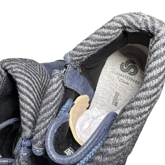 Clarks Cloudsteppers Boots Women Sillian Frey Ankle Navy Size 7 NWT - Picture 7 of 9